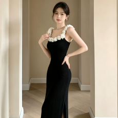 批发赫本风高级感小黑裙法式气质名媛吊带连衣裙修身包臀宴会晚<b class='q'>礼服</b>裙