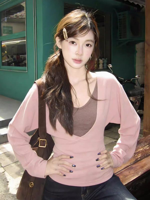 RY8376# 甜美纯欲风套装女装上衣