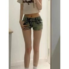 批发显瘦显高辣妹夏季低腰提臀牛仔超短<b class='q'>裤</b>女<b class='q'>修身</b>百搭美式高街阔腿热<b class='q'>裤</b>