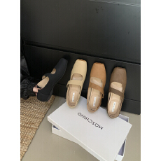 批发法式内增高方头芭蕾舞单鞋仙女鞋子2025新款擦色玛丽珍晚晚风温柔