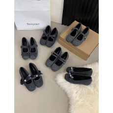 批发呢子高级灰法式玛丽珍内增高甜美毛毛鞋女<b class='q'>秋</b>冬外穿加绒保暖棉单鞋