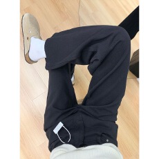 小个子美式高街黑色百搭直筒牛仔裤女高腰宽松显瘦阔腿拖地长裤潮