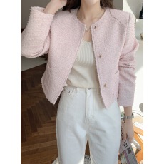 批发有货2026东大门韩版  粗纺混色小香风外套