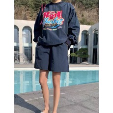 批发夏季印花短袖T恤两件套<b class='q'>套装</b> 弹力阔腿<b class='q'>短裤</b>