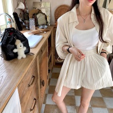 批发原版   后开衩衬衫+绑带<b class='q'>短裤</b>  <b class='q'>套装</b>