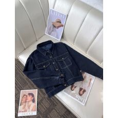 批发秋<b class='q'>冬</b>季新款韩版复古短款宽松牛仔外套女慵懒风黑蓝色长袖上衣