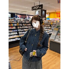 批发秋季老钱风女装穿搭立领正肩短款女士<b class='q'>牛仔</b>外套女2025新款夹克上衣