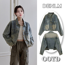 批发<b class='q'>牛仔</b>外套女款爆款2025新款春秋时尚洋气复古网红休闲短款<b class='q'>夹克</b>上衣