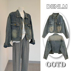 批发<b class='q'>牛仔</b>外套女短款2025新款春季韩版小个子时髦洋气复古休闲<b class='q'>夹克</b>上衣