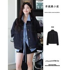 批发美式复古短款<b class='q'>百搭</b>休闲宽松牛仔外套女2025新款上衣夹克女款秋
