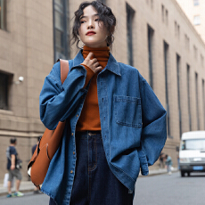 批发渐变复古水洗牛仔外套男女秋冬2023新款宽松盐系<b class='q'>情侣</b><b class='q'>夹克</b>上衣ins