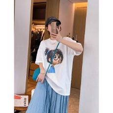 批发190克牛奶丝 后包领 夏装<b class='q'>短袖</b>T恤男女宽松上衣 跨境