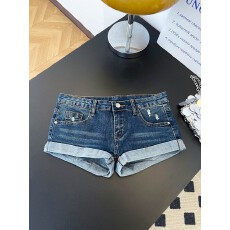 批发实拍~<b class='q'>欧美</b>性感低腰磨破卷边牛仔短裤女夏急辣妹修身弹力包臀热裤