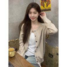 批发法式慵懒风短款毛衣<b class='q'>针织</b><b class='q'>开衫</b>外套<b class='q'>女</b>早秋季新款软糯长袖上衣