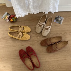 批发森系复古小众<b class='q'>芭蕾舞</b>单鞋女鞋子2025春秋平底配<b class='q'>裙</b>子通勤晚晚奶奶鞋