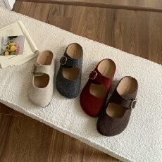 批发软木厚底勃肯拖鞋2025新款<b class='q'>春</b>秋森系复古平底包头半拖鞋女外穿