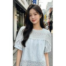 批发韩国chic百搭小香风短款开衫<b class='q'>外套女</b>夏季薄款洋气短袖上衣