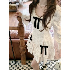 Q女家 新品9折款萘莉绘纱子/宫廷千金磨毛收腰蛋糕连衣裙