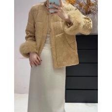 批发轻奢狐狸毛羽绒服女冬季2025年新款高级感白鸭绒休闲百搭保暖外套