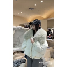 批发<b class='q'>冬</b>超好看韩系夹棉保暖加厚棉衣棉服短款独特白色外套女