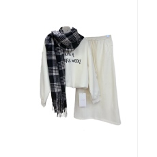 批发2025<b class='q'>冬</b>季新款韩系休闲圆领刺绣卫衣休闲松紧腰半身裙两件套