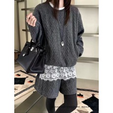 批发璞悦Global 慵懒休闲圆领绞<b class='q'>花</b>加厚打底+卫衣+短裤三件套高品质