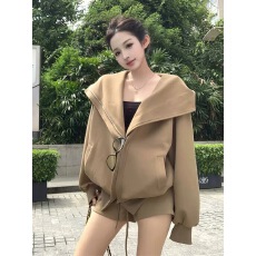 批发复古高级感气质连帽卫衣短<b class='q'>裤</b>两件套装气质一整套ootd穿搭2026秋季