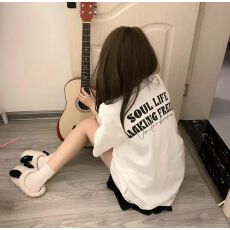 批发【精梳纯棉220克】纯棉短袖t恤女夏季上衣宽松设计感小众<b class='q'>街头</b>