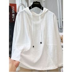 批发【雪花棉】特大码300斤韩系休闲连帽长袖T恤女2026春装新款