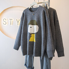 批发实拍<b class='q'>大码</b>女装新款<b class='q'>韩版</b>胖MM高级感潮流卡通图设计感显瘦修身上衣