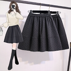 批发实拍<b class='q'>大码</b>女装新款韩版高级感潮流波点设计感显瘦修身A字短裙