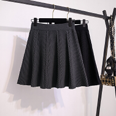 批发实拍大码女装新款韩版设计感针织百褶高级显瘦a字<b class='q'>短裙</b>百搭<b class='q'>半身裙</b>