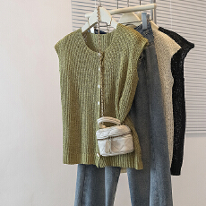 批发实拍大码女装韩版新款设计小众高级感显瘦休闲百搭无袖背心