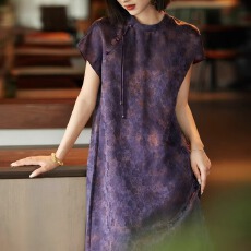 批发浮香牡丹花尽染非遗香云纱23mm牡丹提花<b class='q'>真丝</b><b class='q'>旗袍</b>连衣裙