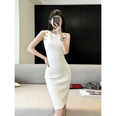 批发韩系巴尔曼轻奢高级感冰丝针织连衣裙夏小个子纯欲辣妹<b class='q'>夜店</b>心机OL