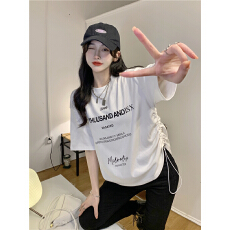 批发2026新款爵士<b class='q'>舞蹈服装</b>女夏季美式短袖T恤宽松hiphop跳舞甜辣上衣