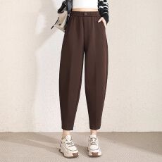 批发九分<b class='q'>哈伦裤</b>女春秋新款高腰直筒宽松显瘦百搭休闲萝卜老爹裤