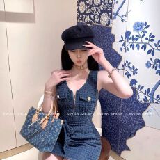 批发新款法式小香风吊带<b class='q'>连衣裙</b>2025夏季无袖背心气质裙子短裙