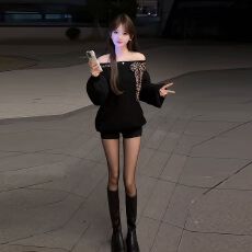 批发快手网红同款韩系宽松豹纹蝴蝶结系带露肩毛衣+<b class='q'>高腰</b>显瘦<b class='q'>短裤</b>套装