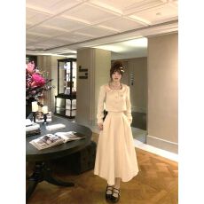 批发富家千金<b class='q'>蕾丝</b>花边短外套高腰显瘦半身裙秋季新款小香风气质套装女