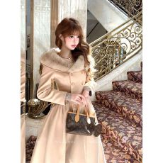 批发留洋千金风高级感超好看秋<b class='q'>冬</b>新款大衣灯笼袖大翻领毛呢外套洋气质