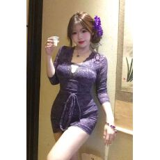 批发纯欲风性感v领<b class='q'>蕾丝</b>绑带连衣裙女春季辣妹气质修身内搭包臀<b class='q'>短裙</b>子