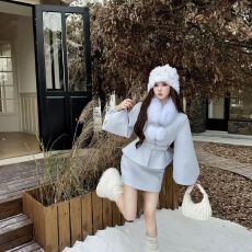 批发法式甜美小香风温柔高级气质名媛大小姐外套收腰半身裙套装设计感