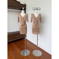 批发气质轻熟风褶皱V领飘带短袖T恤女夏季高腰蕾丝<b class='q'>包臀</b>半身<b class='q'>短裙</b>两件套