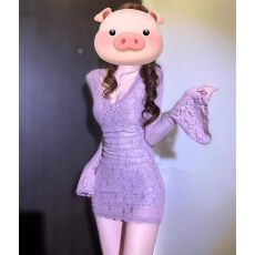 批发法式气质甜辣喇叭袖蕾丝紫色裙子御姐显瘦长袖辣妹深v领<b class='q'>连衣裙</b>女