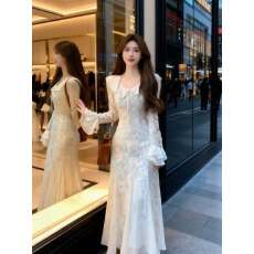 批发法式温柔风超好看收腰修身仙女长<b class='q'>裙</b><b class='q'>今年</b>流行的爆款连衣<b class='q'>裙</b>2026春季