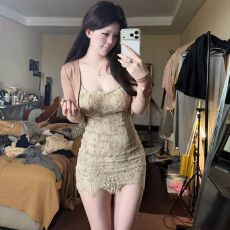 批发性感蕾丝连衣裙女修身显瘦包臀短裙约会包臀裙开衫两件套夏季新款