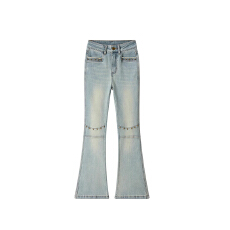 批发欧<b class='q'>若</b>风显瘦高腰微喇牛仔裤