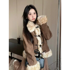 批发2025新款皮草外套女冬季拼接毛毛时尚加厚宽松皮毛一体仿狐狸毛