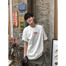 批发现货刺绣+内里铺布纯棉220克食毛+手感原版做法二本针宽松短袖男